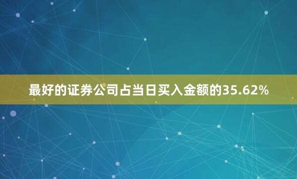 最好的证券公司占当日买入金额的35.62%