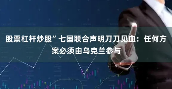 股票杠杆炒股”七国联合声明刀刀见血：任何方案必须由乌克兰参与